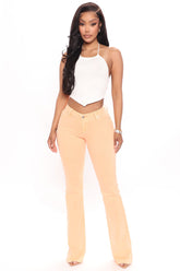 V Nice To See You Flare Jeans - Peach Ins Street